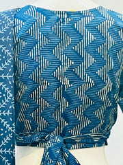 Indigo Wrap Blouse