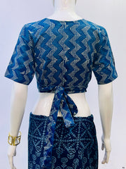 Indigo Wrap Blouse