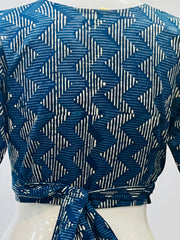 Indigo Wrap Blouse